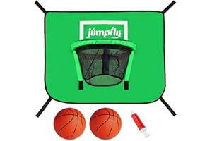 jumpfly Trampoline Basketball Hoop with Mini Basketballs-, Soft Materials & Breakaway Rim for Safe Dunking，for All Ages