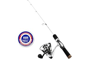 WIDDEN Ice Fishing Rod and Reel Combo, 27" Medium Light Spinning Ice Fishing Pole, Gear with Tackle Box Kit, Line, Lures for Saltwater, Freshwater Trout, Bass, Walleye