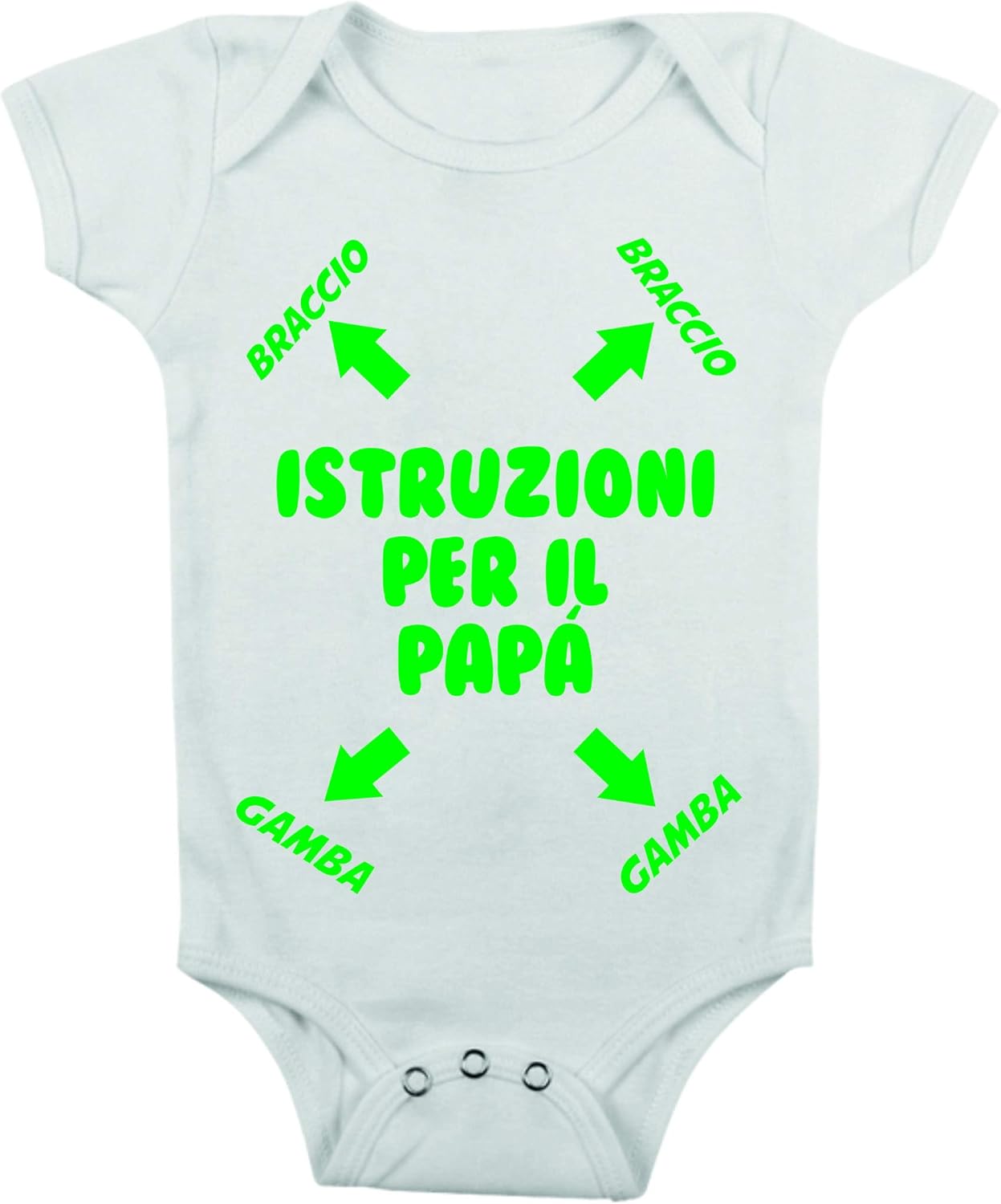 Body Neonato 'Tifo Giallo Rosso Come Il Mio Papà' - Idea Regalo Per Festa Del Papà | Divertente E Originale - Foto 4