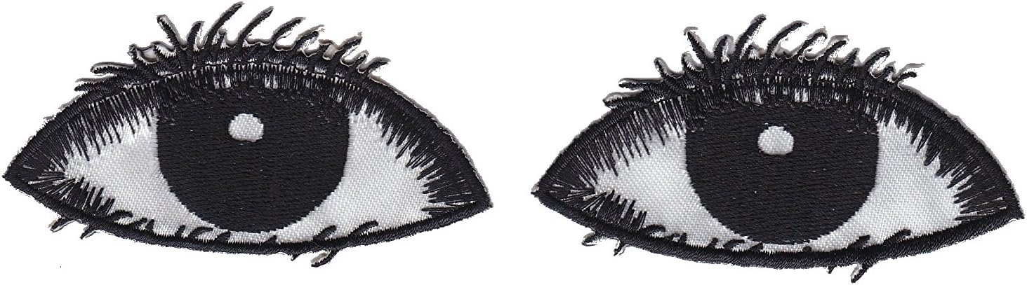 Eyes Set Iron on Sew on Embroidered Badge Applique Motif Patch from PatchWOW