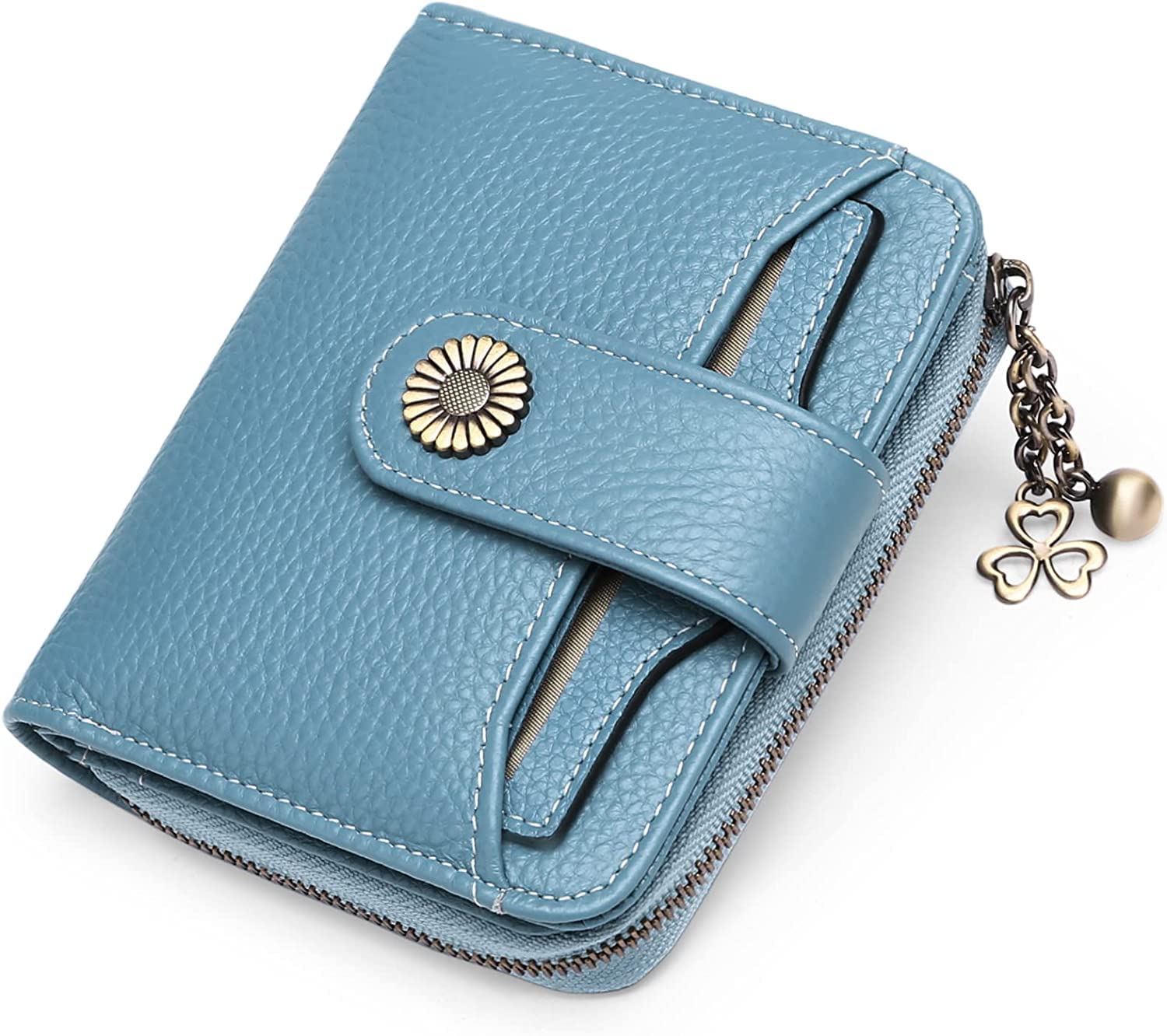 SENDEFN Purses for Women Genuine Leather Small Bifold Compact Womens Wallet with RFID Protection