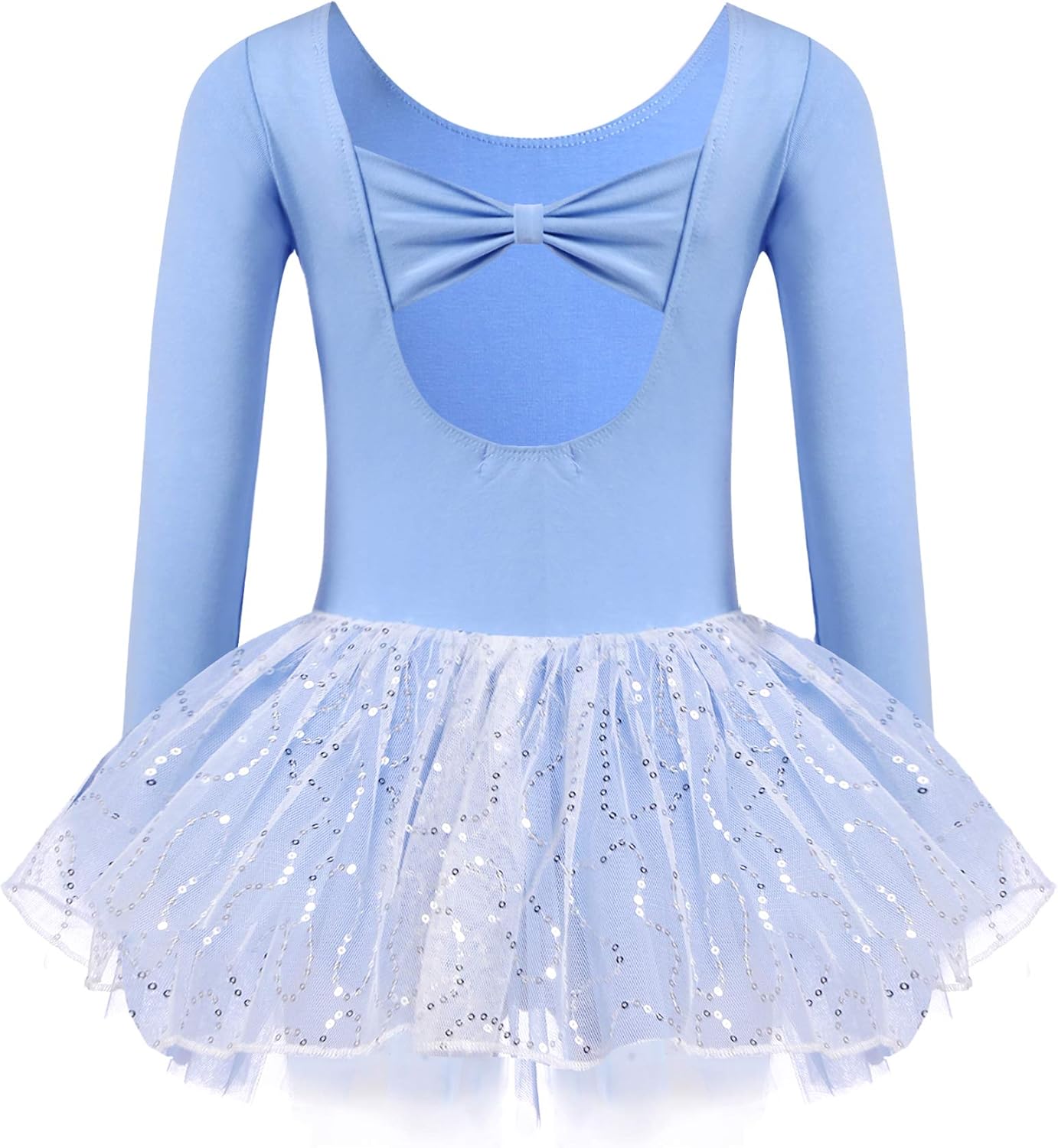 Zaclotre Girls Ballet Long Sleeve Leotards with Tutu Skirt for Dance: Clothing