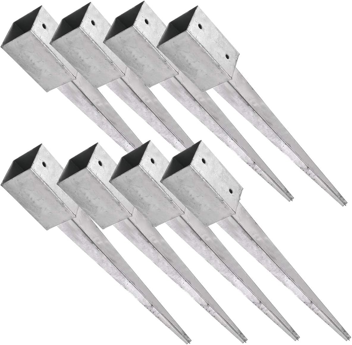 Pfostenträger-Set: 8x Einschlagbodenhülse verzinkt für 9x9 cm Pfosten