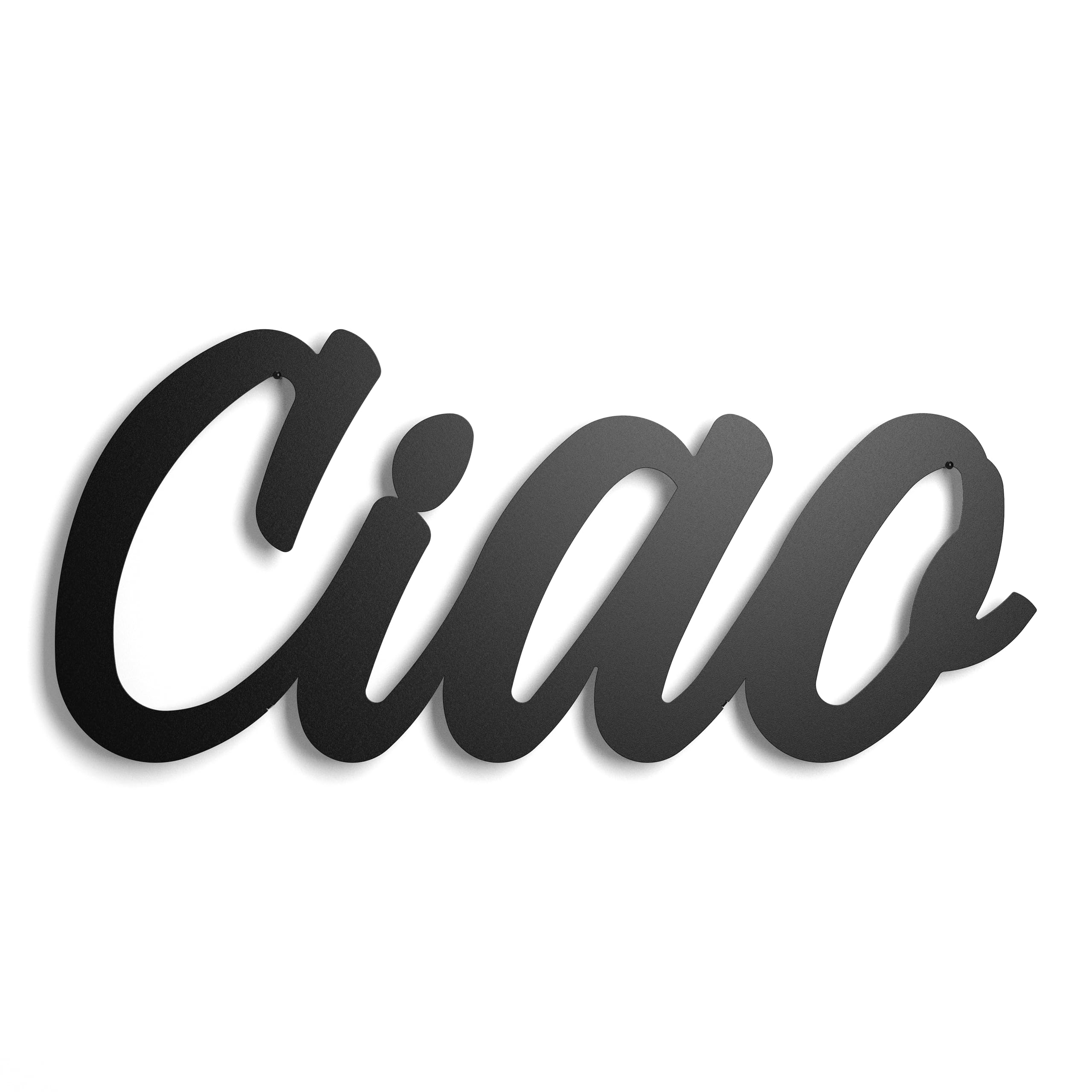 keluly Metal Decoration Floating Wall Sculpture with Shadows Steel, Decorative Home Accessories (Ciao, 43 x 31 cm.)