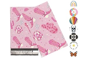 6x9 Poly Mailers – Disco Cowgirl – Waterproof, Tear-Resistant Shipping Bags with Adhesive Seal – 100 Pack – Package Mint
