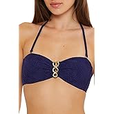 Trina Turk Women's Standard Daintree Bandeau Bikini Top, Adjustable, Tie Back, Swimwear Separates