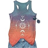 MQSVPUT Womens Tank Tops Summer Racerback Graphic Tanks Beach Vacation Tops Loose Running Athletic Sleeveless Shirt Cami