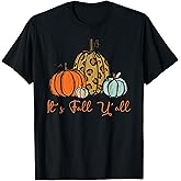 Happy Fall Y’All Pumpkin Leopard Its Fall Yall Women T-Shirt