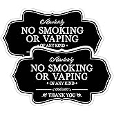 2PCS Absolutely No Smoking or Vaping Sign Stickers，Self-Adhesive Waterproof Vinyl Anti-smoking Sticker for House，Home，Busines