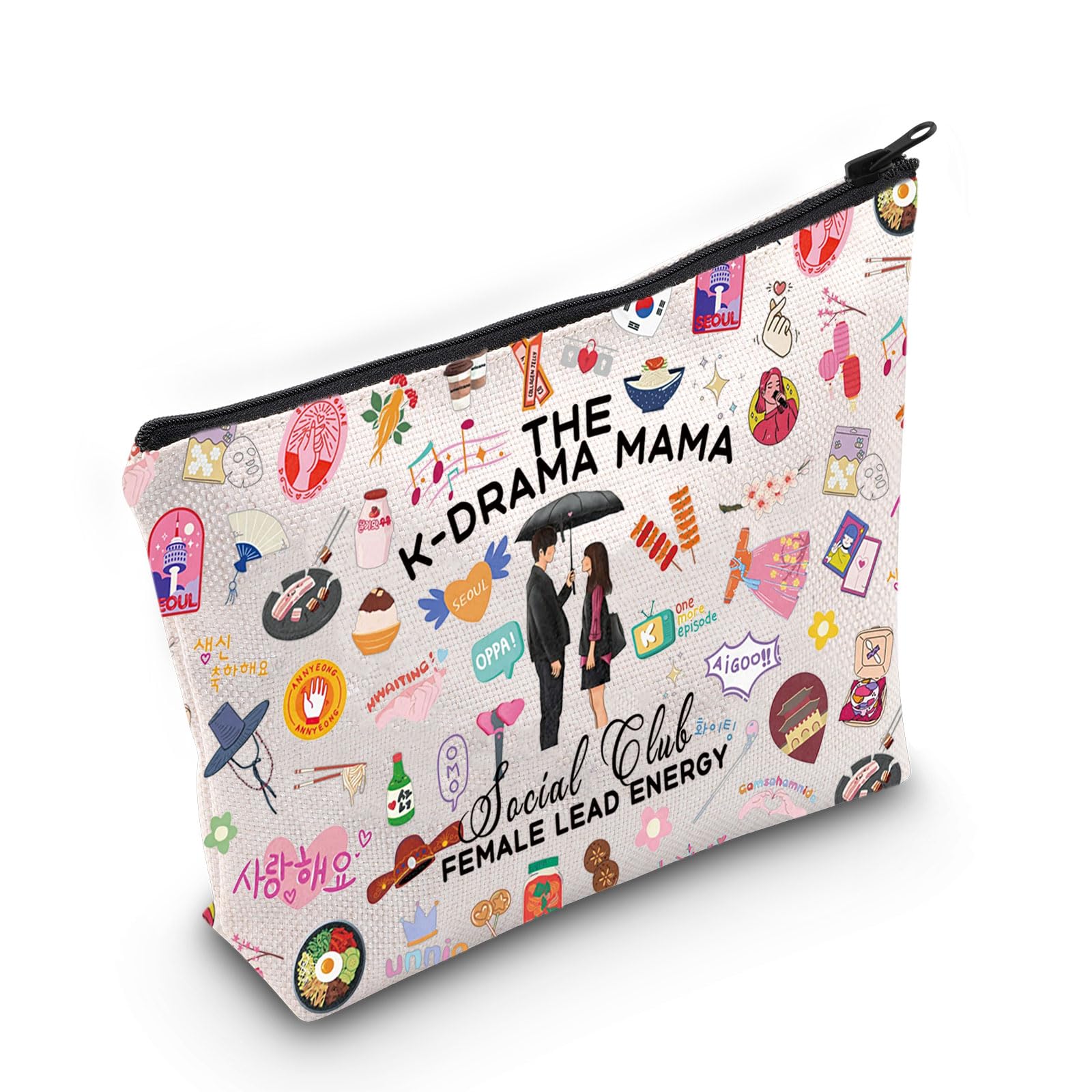 MYSOMY K-Drama Mama Social Club Makeup Bag Korean Drama Fans Gift K-Drama Lover Merch Funny K-Drama Gift (K-Drama Mama bag3)