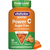 Vitafusion Vitamin C 250 mg Per 2 Gummies Sugar Free | 90 Count | Power C | Adult Gummy Vitamins for Women &amp; Men | Yummy Orange Flavor | Immune Support Supplement