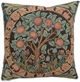 Charlotte Home Furnishings Throw Pillow Cover for Couch 19X19 in, Orange Tree Decorative Pillow Cover for Bed, Large Tapestry Square Cushion Cases Cozy Decor, Soft European Cotton Jacquard Woven