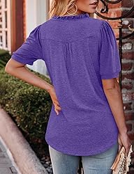 KISSMODA Women's Tunic Tops Casual V Neck Short