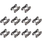 FOCMKEAS 10PCS #25 Roller Chain Connecting Links, 1/4 Inch Pitch | Master Connector Link Carbon Steel, Standard Connecting Split Link for 04C Chain