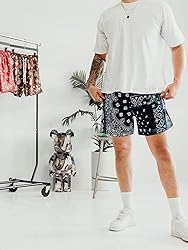 DIOTSR Mens Paisley Graphic Basketball Shorts