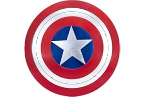JAZWARES COSTUME PLAY MARVEL Captain America Official Costume Accessory - Plastic Shield with Elastic Handles