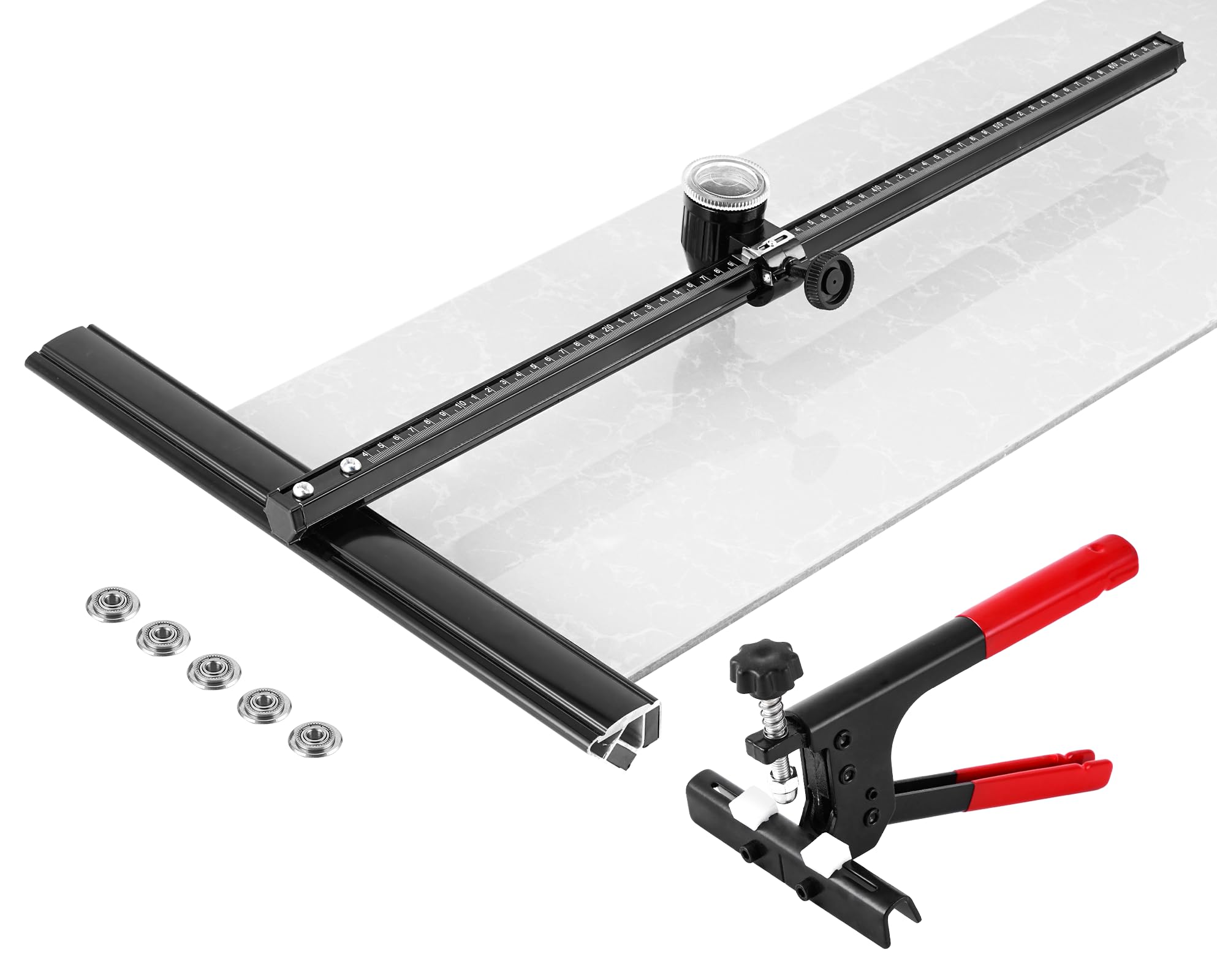 MXBAOHENG Manual Tile Cutter Tool Kit 600mm Tile Cutters for Ceramic Tiles with 1 Powerful Pliers and 5Pcs Cutting Blades