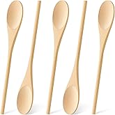 MORGLES 5 Pcs Wooden Spoons for Cooking, 12 Inches Long Handle Spoons | Wooden Kitchen Kit for Mixing, Stirring & Tasting, He