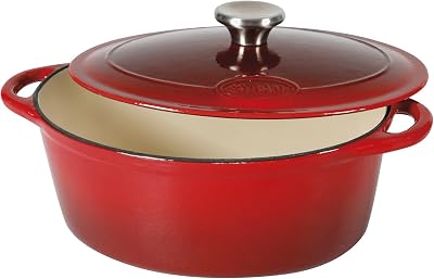 710839 Schmortopf Gusseisen, Creme/Rot, Gusseisen, Rouge/Crème, 33 x 25 x 13,5 cm