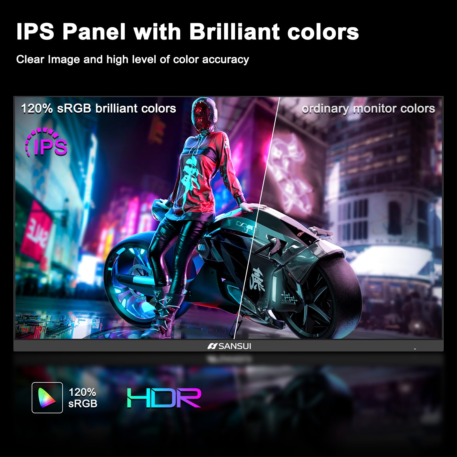 SANSUI 27 Inch WQHD 2560 x 1440 IPS Gaming Monitor, 200Hz 180Hz 1ms Computer Monitor, DP 1.2 x2 | HDMI 2.0 x2 | VESA Mount, 120% sRGB HDR Eye Care Metal Stand (DP Cable Included)