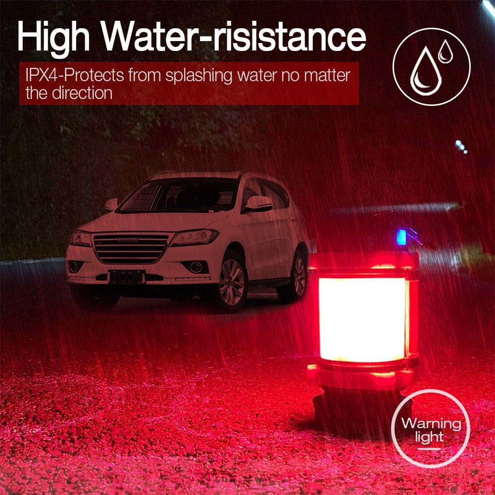 YIERBLUE Camping Lantern, Rechargeable LED Lantern IPX4 Waterproof 1000lm Lantern Flashlights, 4 in 1 Multifunctional Camping Light Spotlight as Emergency Power Bank, 4000mAh Long Running - - 