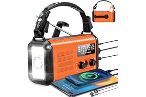 RUMENGLAI NOAA Weather Radio with AM/FM & Solar Radio, Hand Crank Emergency Radio(Condor 1), 20000MAH Rechargeable Battery Powered, Cell Phone Charging, 3 Modes Flashlight Reading Lamp, SOS Alarm for Emergency