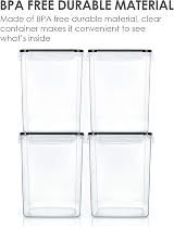 Vtopmart Large 5.2L 175oz Storage Containers 4 Pack with Lids BPA Free view 3
