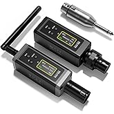 HHLPRO UHF Wireless XLR Transmitter and Receiver with Antenna, 200ft Range, Wireless Microphone Adapter for Dynamic & Condenser Mic, Auto Channel Scanning, Compatible with Audio Mixer, PA System, F20P