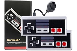 ACISAN 2-Pack Retro 7-Pin Controllers for 8-Bit Entertainment Systems, Classic Plug-and-Play Gamepads, Comfortable Grip, Replacement Controllers