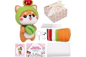 FEDMUT Needle Felting Kit for Beginners,Felt Animals Kit Wool Needle Felting Starters Kits with Felting Wool,Felting Needles,Instructions Supplies for DIY Crafts