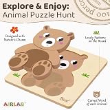 Airlab Wooden Chunky Jigsaw Puzzles Toddler 1+ 4 Pack Animal Toys view 4
