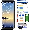 Agzssl for Samsung Galaxy Note 8 Front Glass Repair Kit Screen Replacement 6.7 inch Outer Screen incl Waterpoof Frame Adhesive,Repair Glue and Lamp Tool (No Digitizer,No LCD)