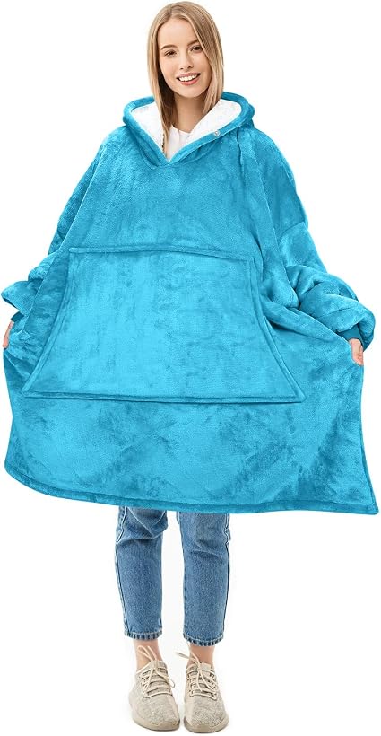 light blue sherpa hoodie