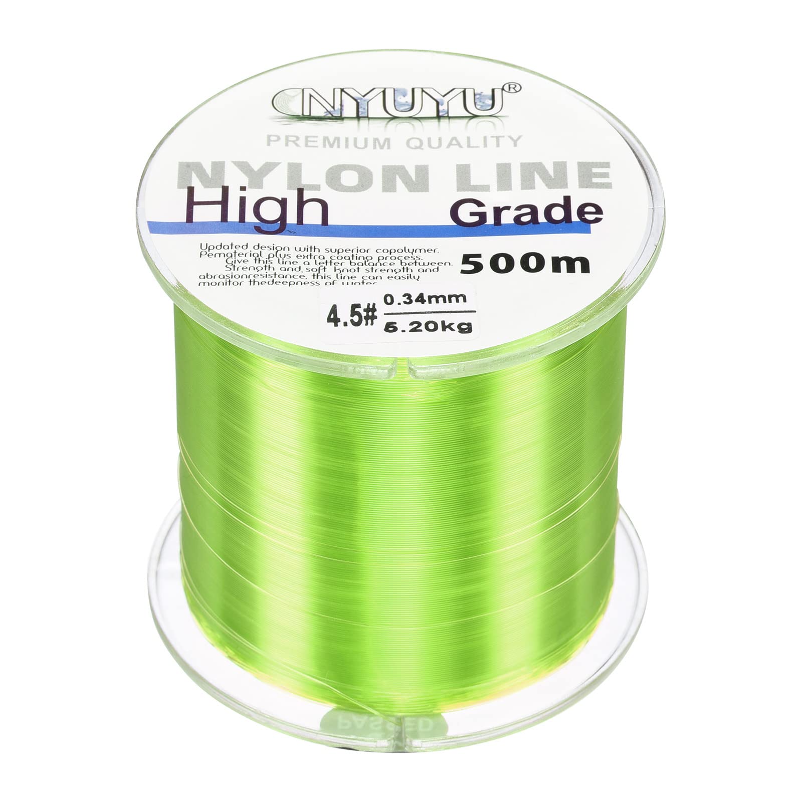 PATIKIL 547Yard/1640FT Nylon Fishing Line, 12Lb Monofilament String Wire Fluorocarbon Coated for DIY Craft Hanging Decoration, Light Yellow