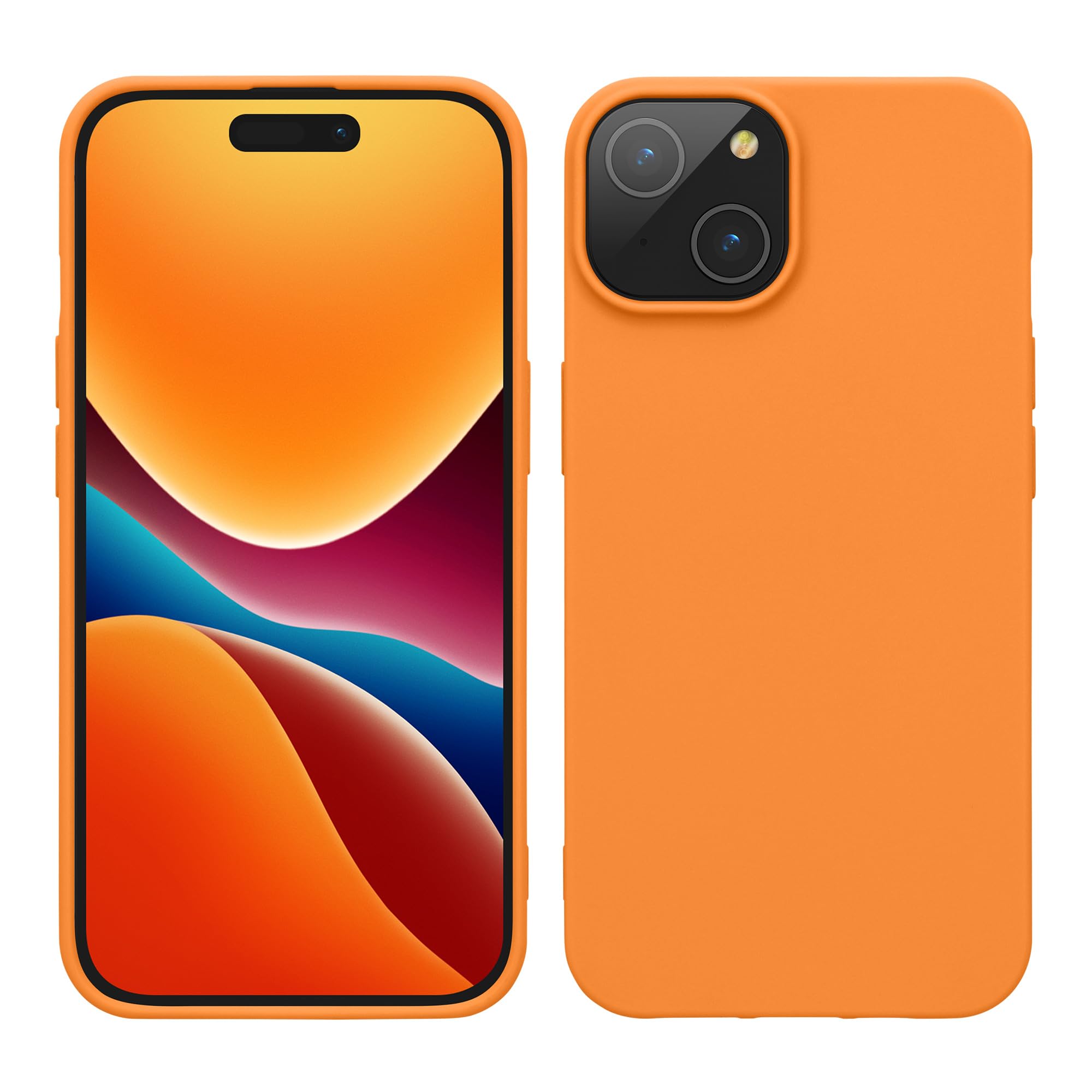 kwmobile Case compatible with iPhone 15 Case - Soft Slim TPU Silicone Phone Cover - Fruity Orange — image 1