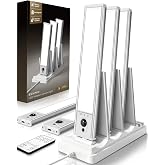 EZVALO 5-Pack Under Cabinet Lighting with Charging Station, 2400mAh Motion Sensor Light, LED Coutner Lights Wireless, 6500K Dimmable, Timer, Magnetic, with Remote Control for Kitchen, Closet, Stair