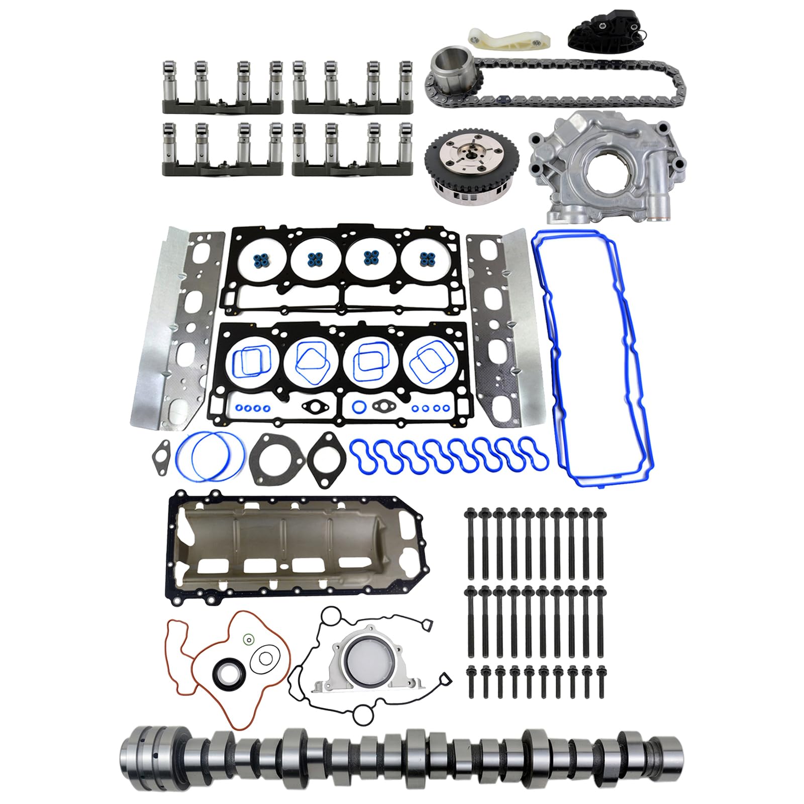 Photo 1 of ***missing parts*** GELUOXI MDS 5.7 HEMI Lifters Camshaft Oil Pump Kit w/Head Gasket Replacement for Chrysler Jeep Grand Cherokee Dodge Charger Challenger V8 5.7L 2009-2015 Part# 53022372AA 53021726AD 53021726AE