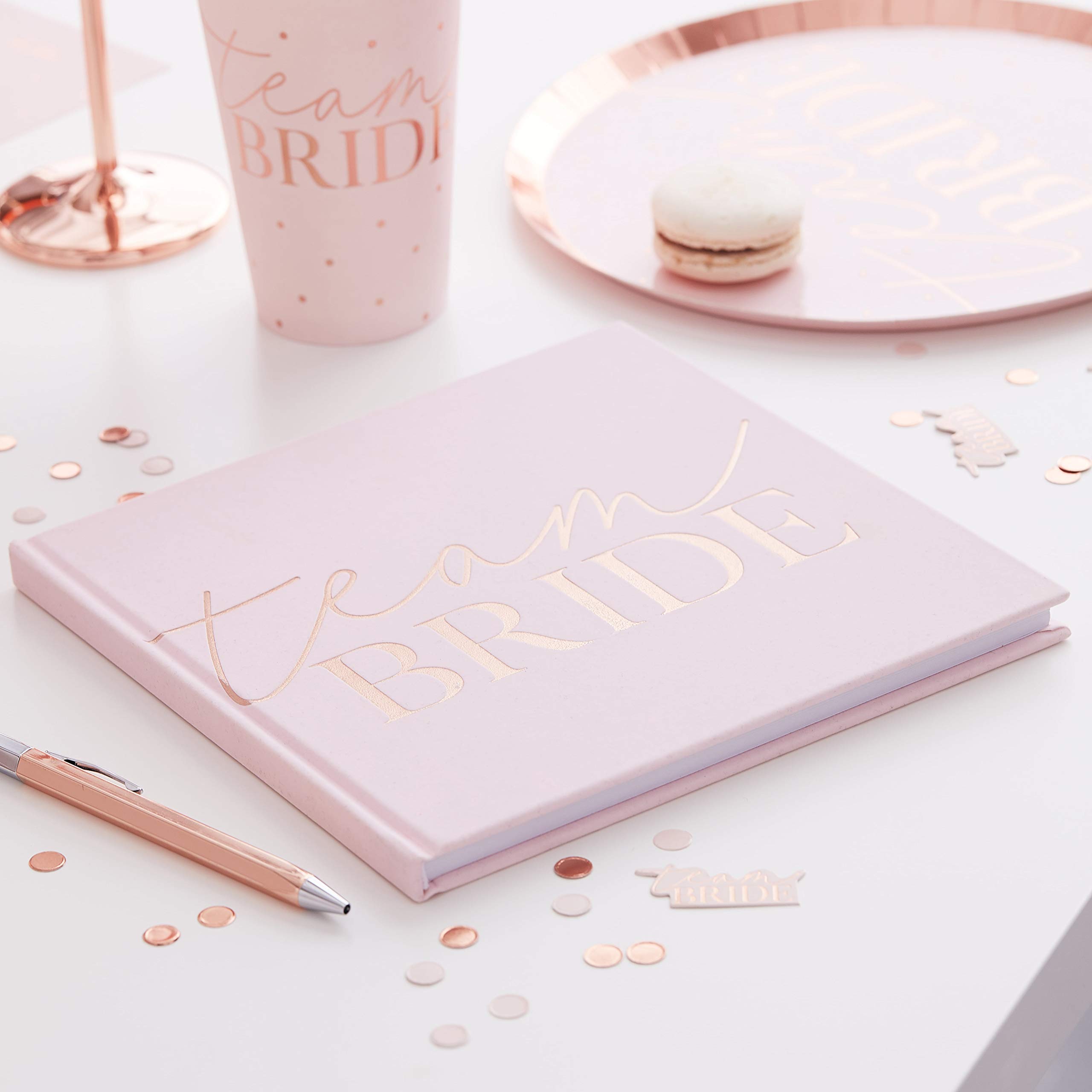 Ginger Ray Pink Blush Velvet Team Bride Hen Party Guest Book - Hen Party