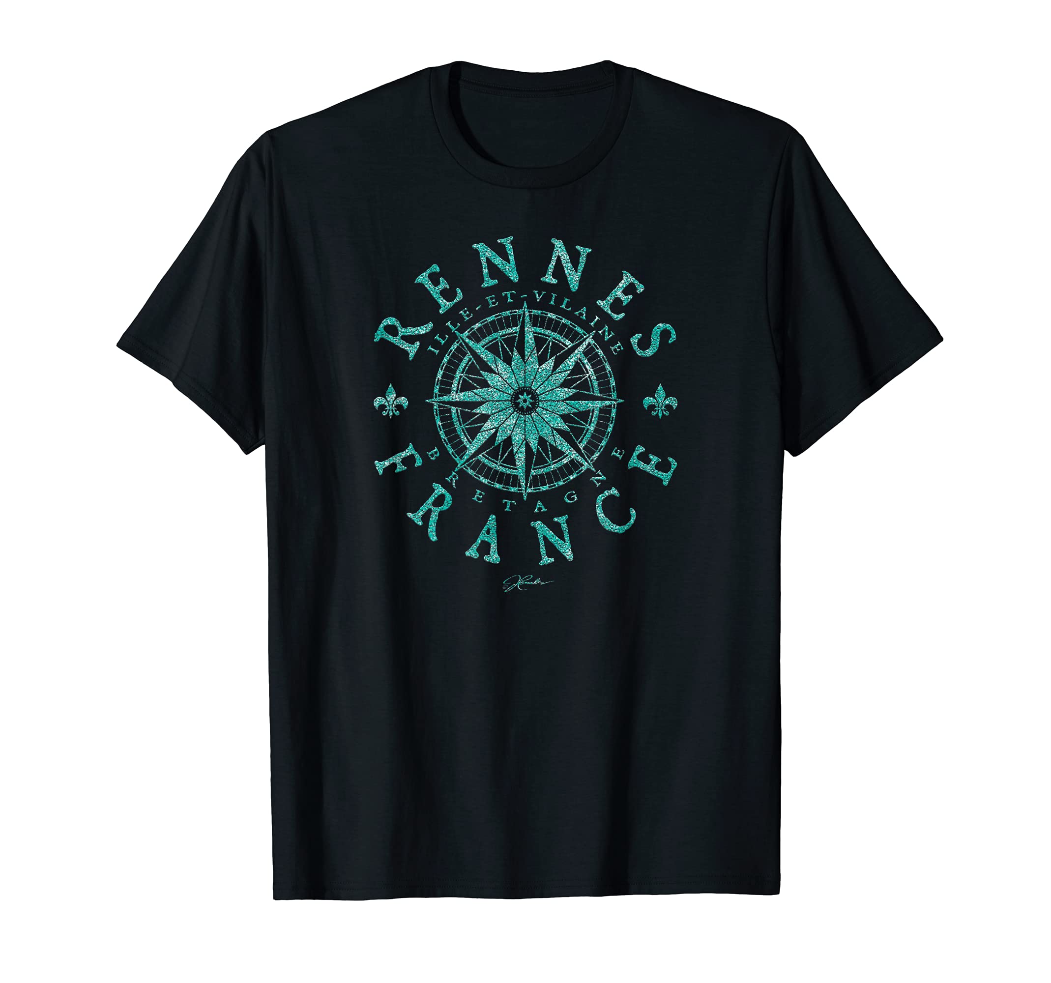JCombs: Rennes, Brittany, France, Compass Rose T-Shirt