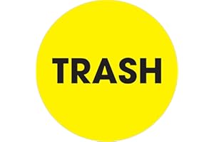 Discount Tag & Label 'Trash' Labels/Stickers, 2' Circle, Fluorescent Yellow, 500 Labels Per Roll (1 Roll)