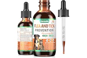 CARMELIE Oral Flea and Tick Support for Dogs and Cats, Natural Dog Flea and Tick Defense, Cat Flea Drops Supplements with Vitamin for Pets - All Breeds and Ages - Bacon