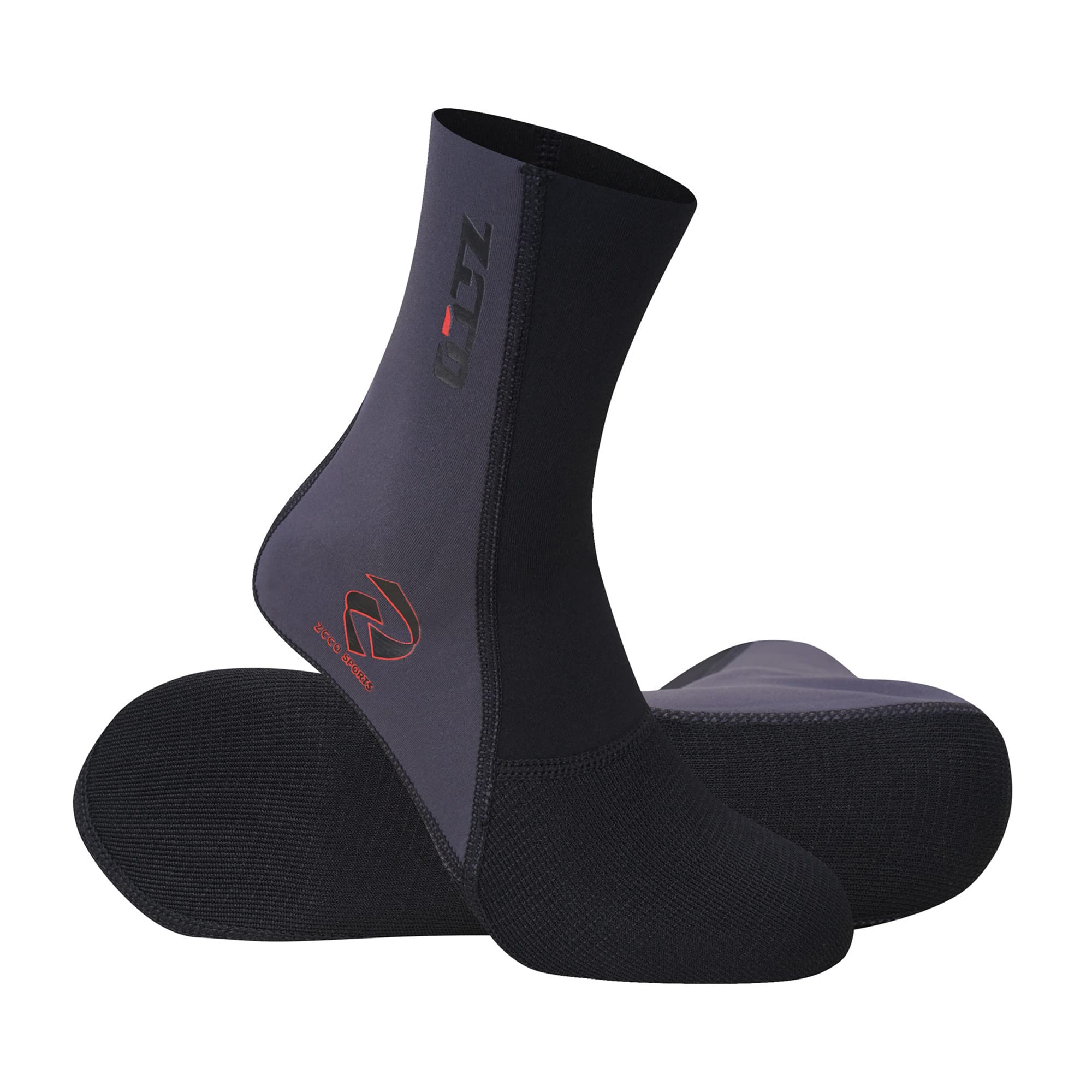 ZCCO Premium Neoprene Sock, 1.5mm Water Socks for Scuba Diving, Snorkeling, Beach, Surfing, Swimming, Sailing (as8, alpha, m, regular, regular, 1.5mm-Gary)