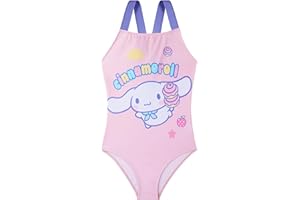 Get Trend Hello Kitty | Kuromi | Cinnamoroll Girls Swimsuit, One Piece Teens Bathing Suit Adjustable Straps, Kawaii Swimwear