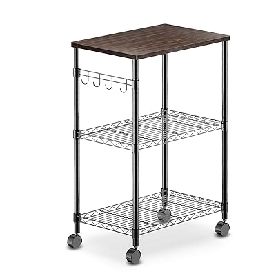 alvorog 3-Tier Kitchen Microwave Cart with Adjustable Shelves