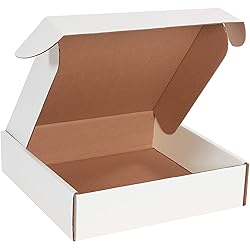 BOX USA BMFL12123 12"L x 12"W x 3"H, White