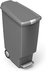 simplehuman 40L Slim Recycling Kitchen Pedal Bin with Lid Lock Silent Soft view 3