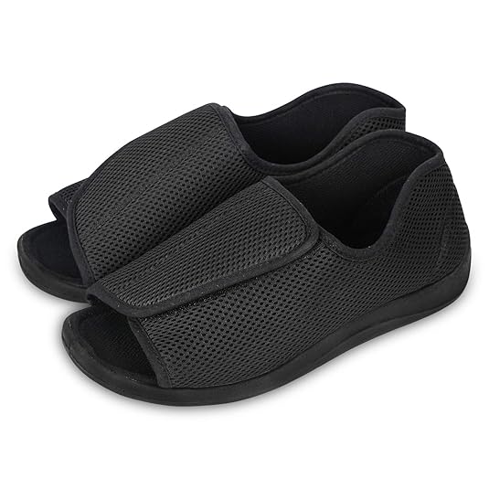 Buy FAHOTE Men’s Diabetic Slippers Adjustable Open Toe Swollen Feet