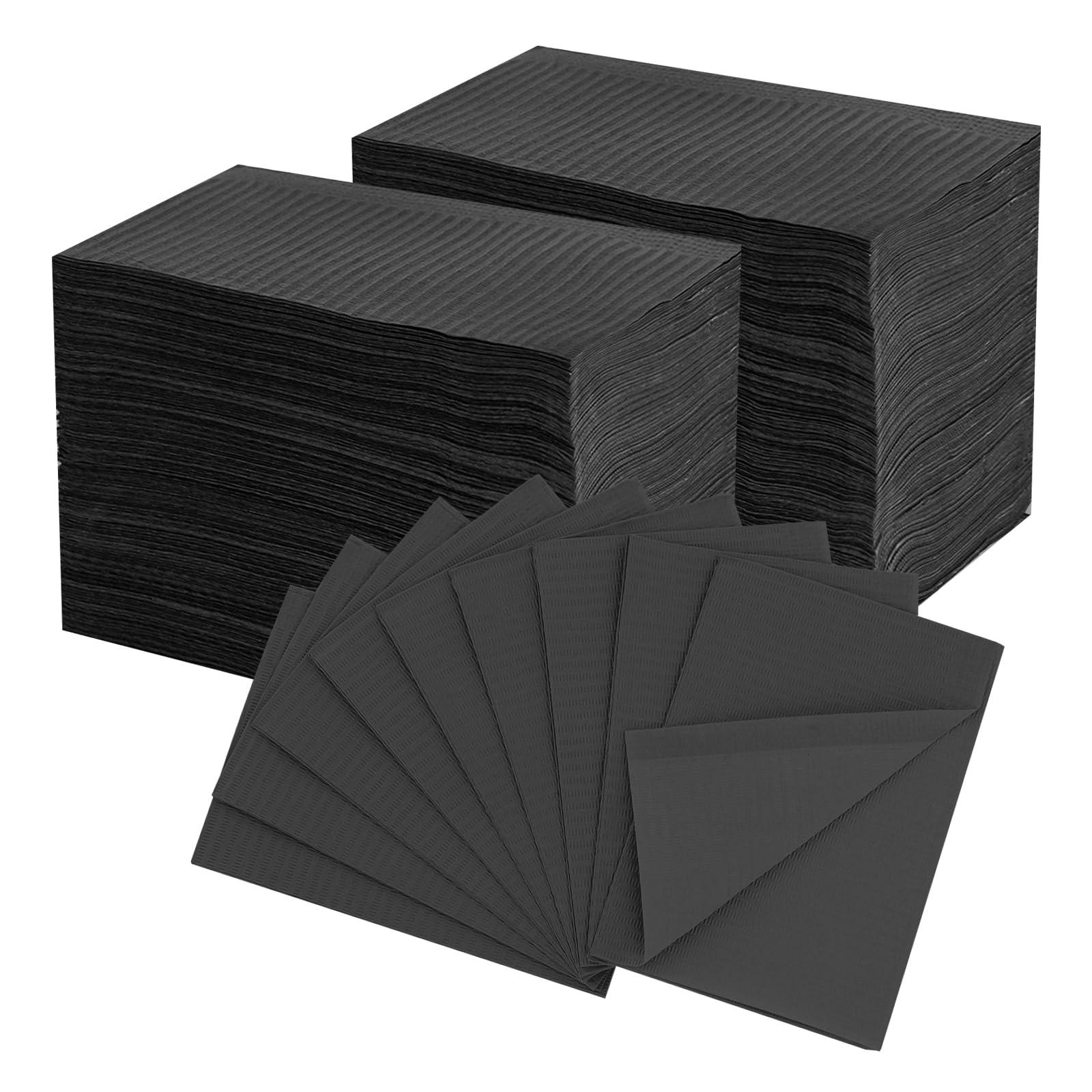 EZ TATTOO Dental Bibs Disposable 13"x18" - 250pcs 3 Ply Waterproof Tattoo Bibs Sheet for Nail Salon, Nail Tech Supplies and Lash Tech Must Haves for Tattoo Supplies and Dental Clinic (Black)