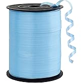 BEISHIDA 500 Yards Matte Light Blue Ribbon Curling Crimped Ribbon Balloon String Ribbons for Gift Wrapping& Birthday Party Festival Art Craft Decor Florist Flowers Decoration
