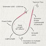KnitPro Zing Fixed Circular Needles Asymmetrical 10 in 2.00mm view 3